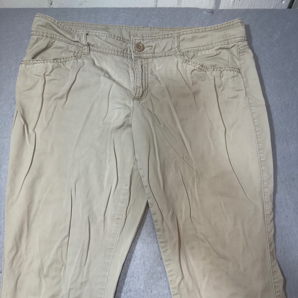 Maurices Khaki Chino Pants Womens 11/12 Regular Tan Bootcut Stretch Cotton Blend
